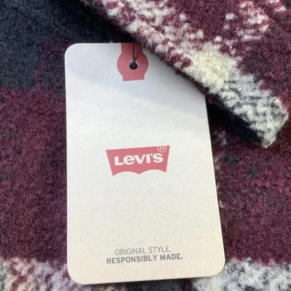Levis Mens Wool Blend Sherpa Quilted Depot Jacket Black Wool Blend Size M NWT - Picture 4 of 16